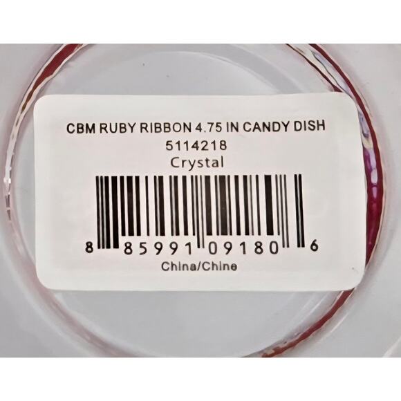 Mikasa Crystal CBM Ruby Ribbon 4.75 in Candy Dish 5114218 - Picture 8 of 8